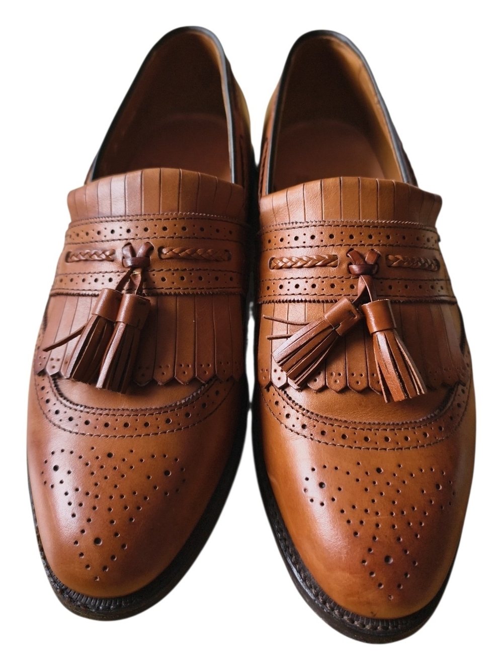 Allen Edmonds Bradenton Tassel Kiltie Loafers Brown Leather Men's US 8 D USA